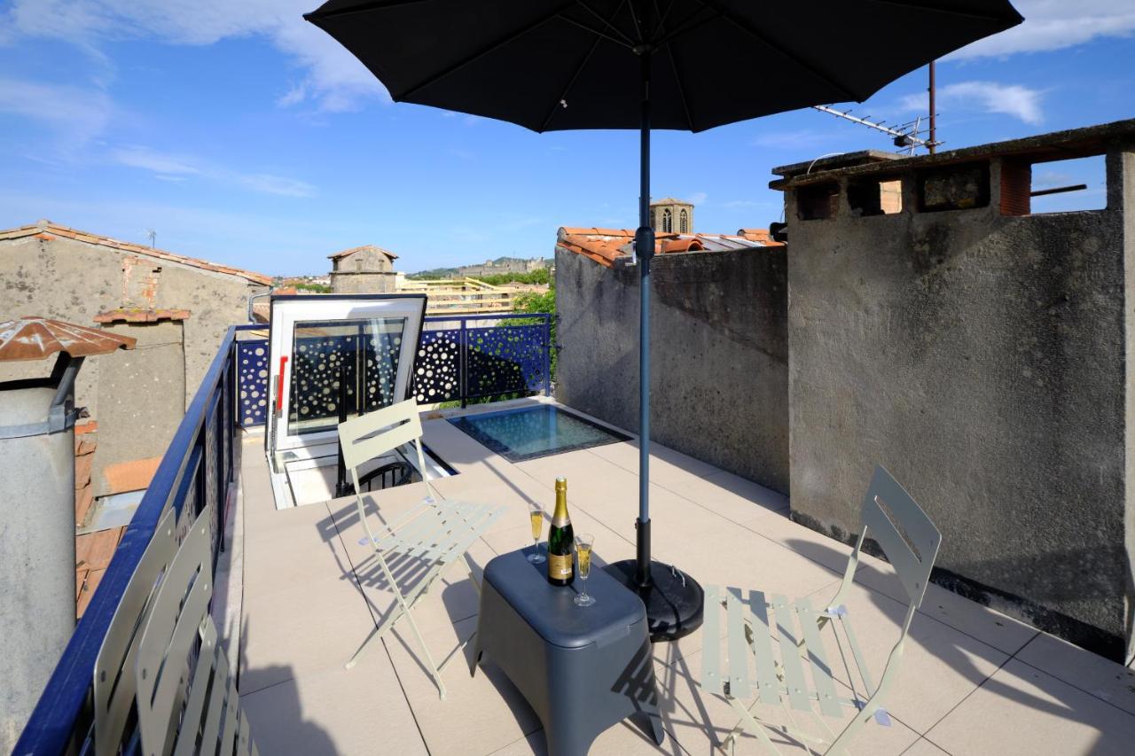 Mon Toit Carcassonnais •Hypercentre •Terrasse •Vue Appartement Carcassonne Buitenkant foto